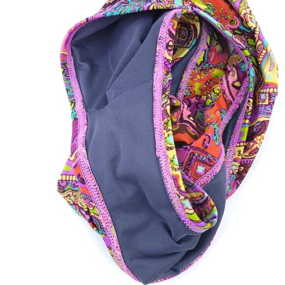 Victoria's Secret Bikini Bottom Swimsuit Size XS Purple Paisley, Foldover - Picture 4 of 6
